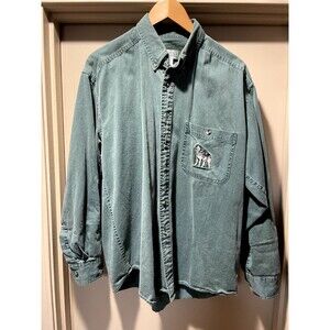 Natural Wonders long-sleeve wolf shirt Green Size L
